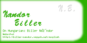 nandor biller business card